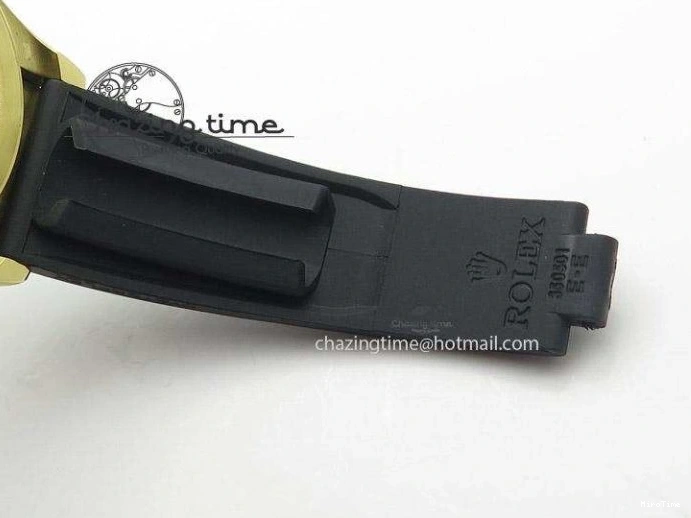 MiroTime 0403 Stylish Daytona YG BP Maker Gold Dial Sticks Markers On Rubber Strap A7750@ 4012